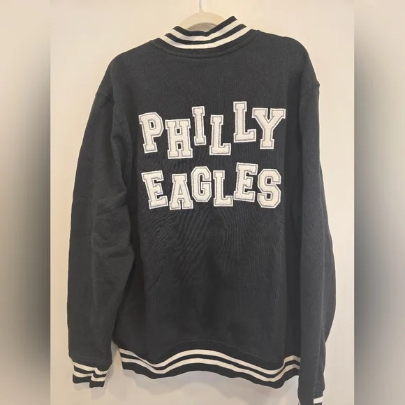 47 Philly Eagles Womens Black Stoney Clover Long Sleeve Track Jacket Sz Xl Nwt - Picture 10 of 15